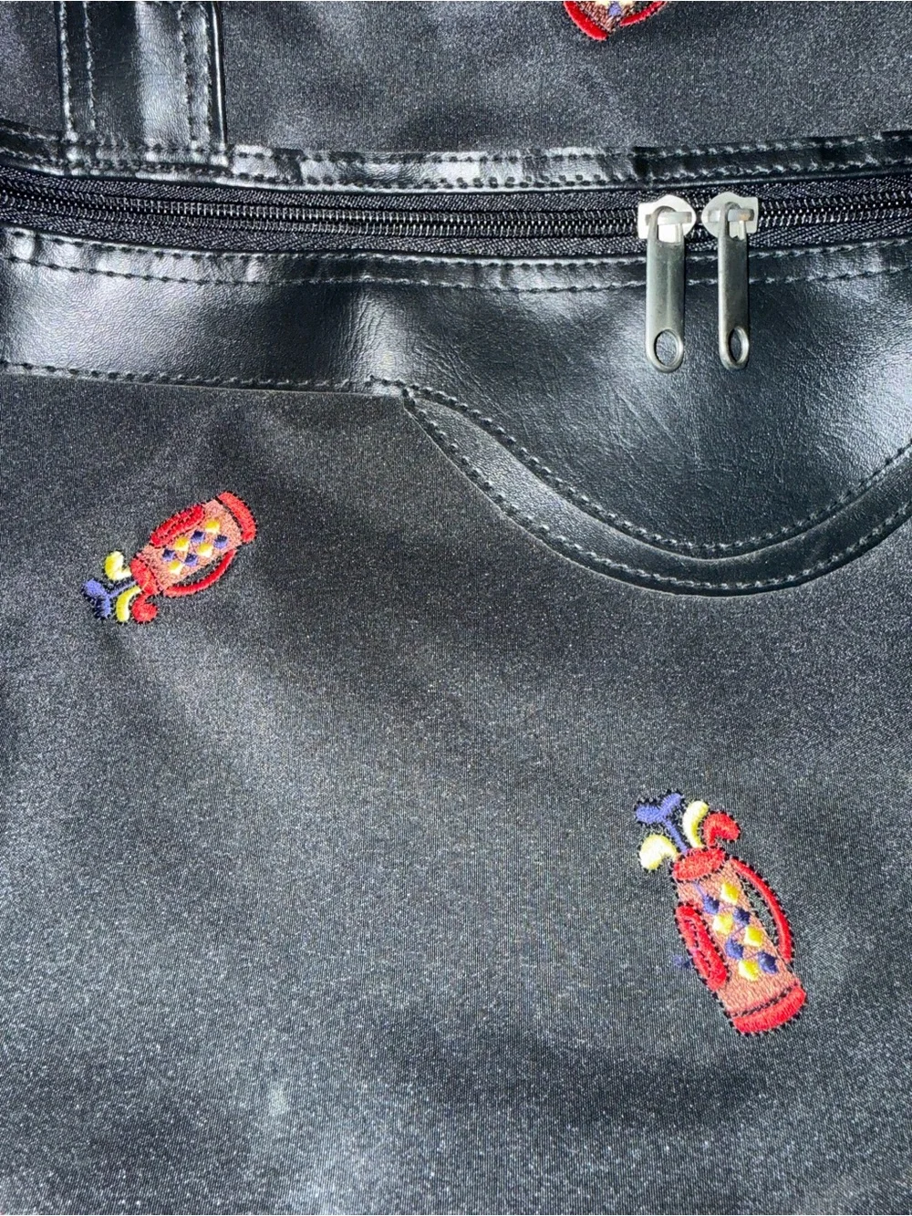 Black Golf Themed Embroidered Travel Duffle/Weekender Bag